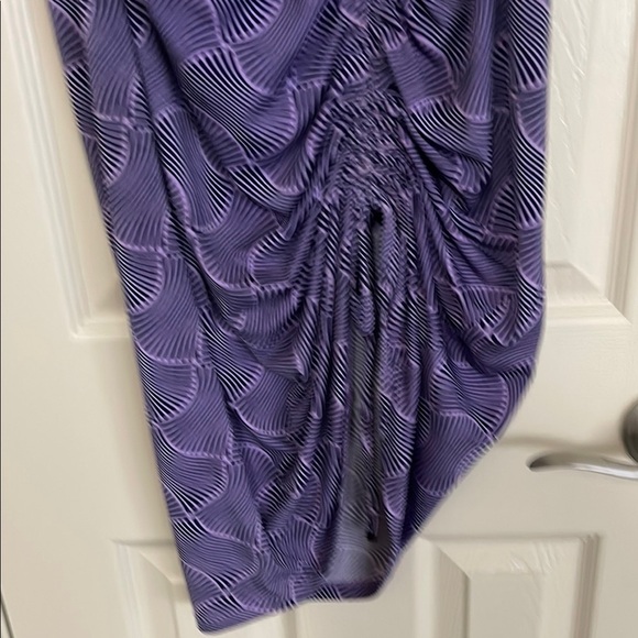 Purple Ruched Maxi Dress V-neck Sleeveless - Picture 4 of 6